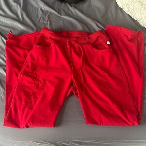 Red scrub Pants with Drawstring